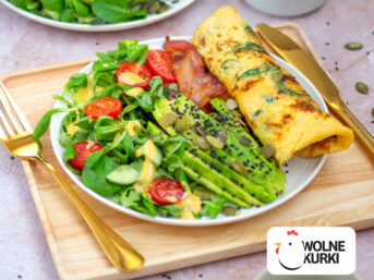 Omlet ze Szpinakiem, Awokado, Bekon